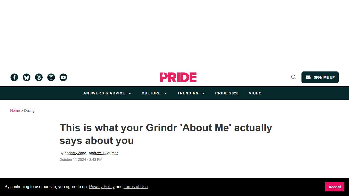 This is what your Grindr 'About Me' actually says about you